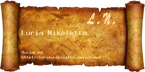 Luria Nikoletta névjegykártya