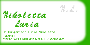 nikoletta luria business card